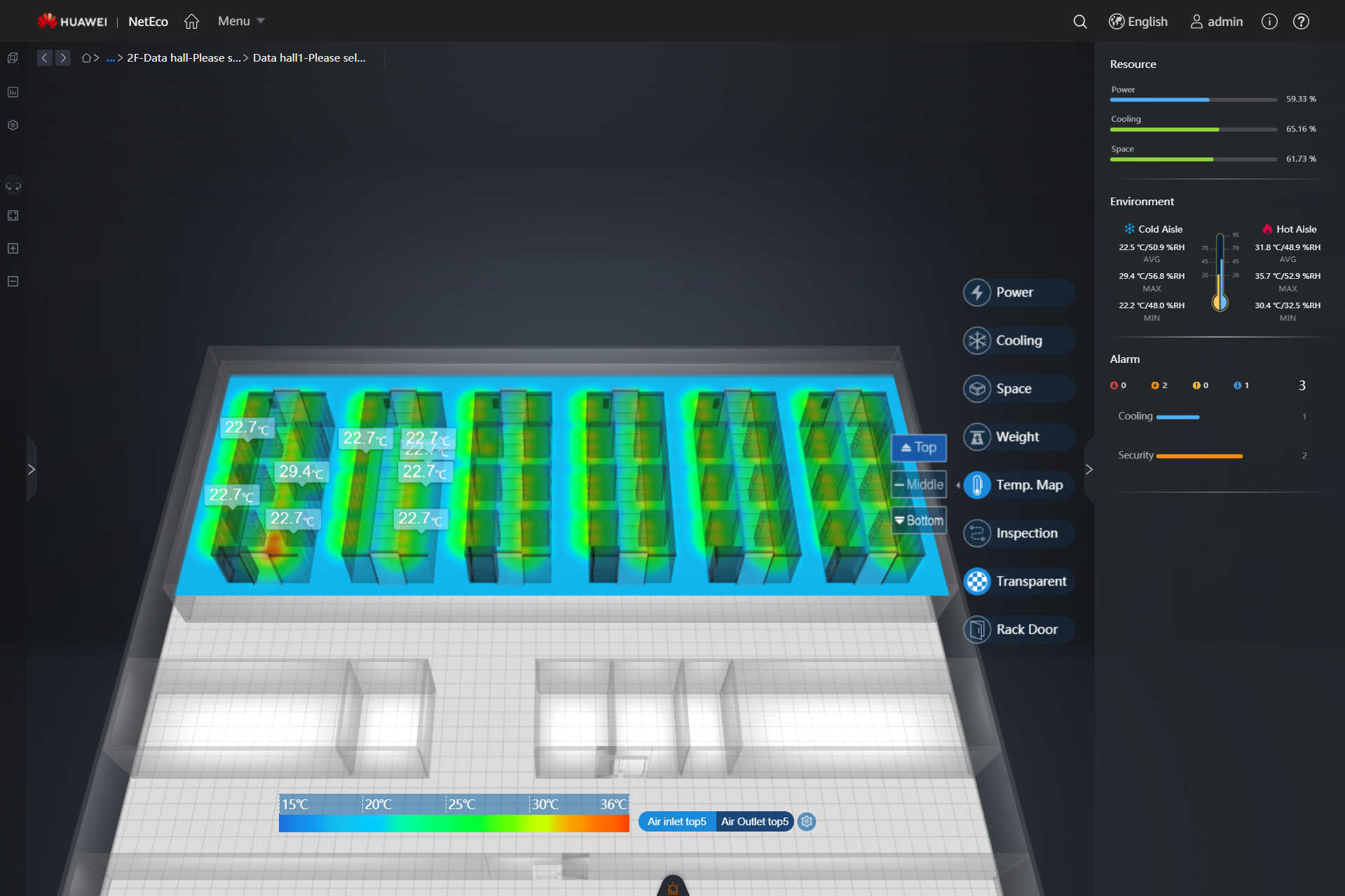 Temperature map- room level